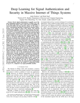 Deep Learning for Signal Authentication and Security in Massive Internet
  of Things Systems