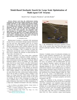 Model-Based Stochastic Search for Large Scale Optimization of
  Multi-Agent UAV Swarms