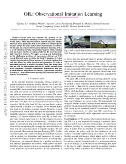 OIL: Observational Imitation Learning