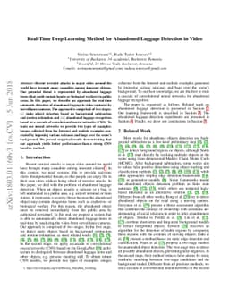 Real-Time Deep Learning Method for Abandoned Luggage Detection in Video