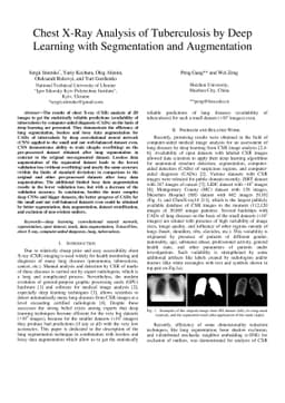 Chest X-Ray Analysis of Tuberculosis by Deep Learning with Segmentation
  and Augmentation