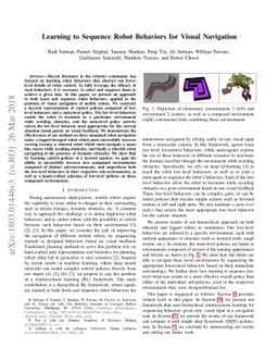 Learning to Sequence Robot Behaviors for Visual Navigation