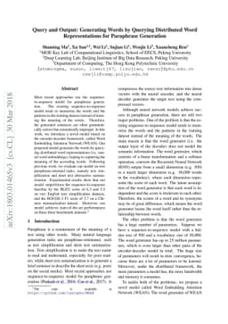 Query and Output: Generating Words by Querying Distributed Word
  Representations for Paraphrase Generation