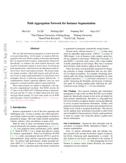 Path Aggregation Network for Instance Segmentation