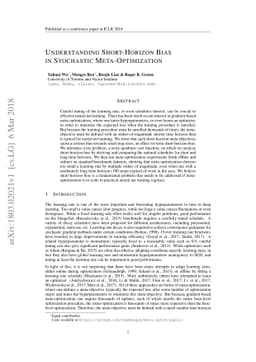 Understanding Short-Horizon Bias in Stochastic Meta-Optimization