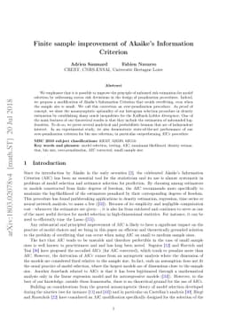 Finite sample improvement of Akaike's Information Criterion