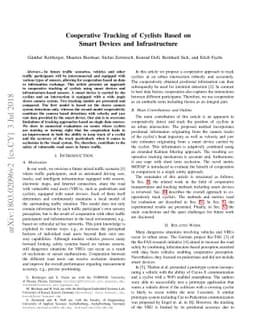Cooperative Tracking of Cyclists Based on Smart Devices and
  Infrastructure