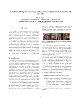 2^B3^C: 2 Box 3 Crop of Facial Image for Gender Classification with
  Convolutional Networks