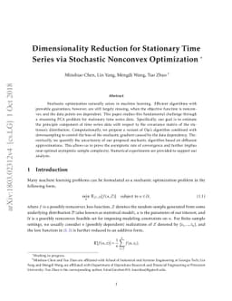 Dimensionality Reduction for Stationary Time Series via Stochastic
  Nonconvex Optimization