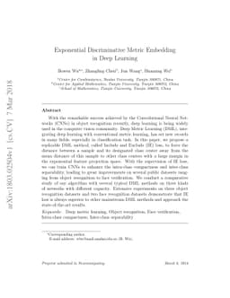 Exponential Discriminative Metric Embedding in Deep Learning