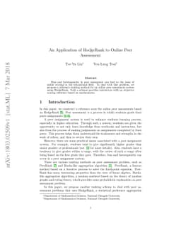 An Application of HodgeRank to Online Peer Assessment