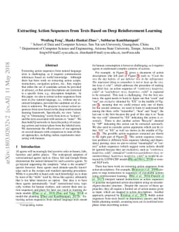 Extracting Action Sequences from Texts Based on Deep Reinforcement
  Learning