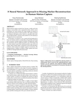 A Neural Network Approach to Missing Marker Reconstruction in Human
  Motion Capture