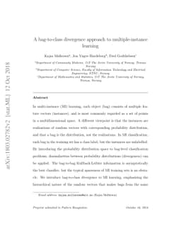 A bag-to-class divergence approach to multiple-instance learning