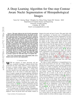 A Deep Learning Algorithm for One-step Contour Aware Nuclei Segmentation
  of Histopathological Images