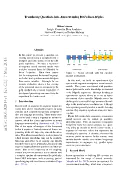 Translating Questions into Answers using DBPedia n-triples