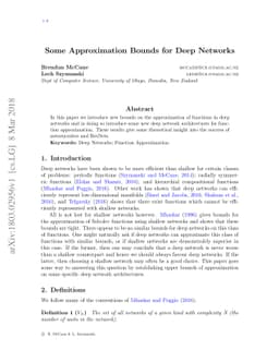 Some Approximation Bounds for Deep Networks