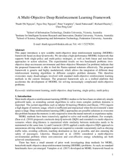A Multi-Objective Deep Reinforcement Learning Framework
