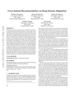 Cross-domain Recommendation via Deep Domain Adaptation