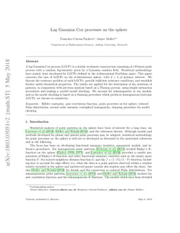 Log Gaussian Cox processes on the sphere
