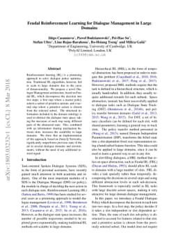 Feudal Reinforcement Learning for Dialogue Management in Large Domains