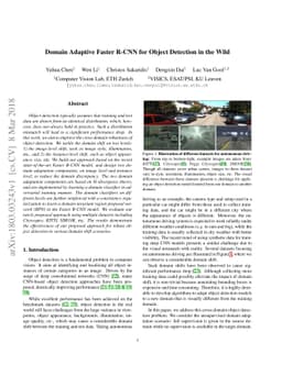 Domain Adaptive Faster R-CNN for Object Detection in the Wild
