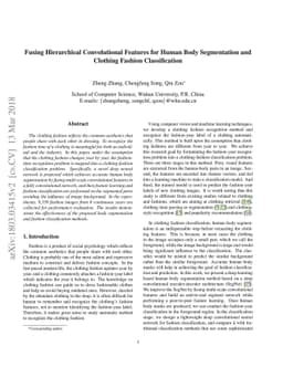 Fusing Hierarchical Convolutional Features for Human Body Segmentation
  and Clothing Fashion Classification