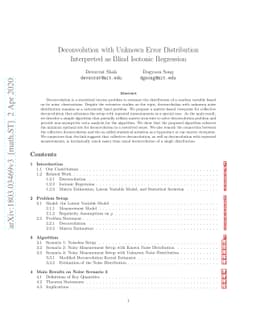 Deconvolution with Unknown Error Distribution Interpreted as Blind
  Isotonic Regression