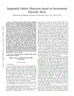 Sequential Outlier Detection based on Incremental Decision Trees