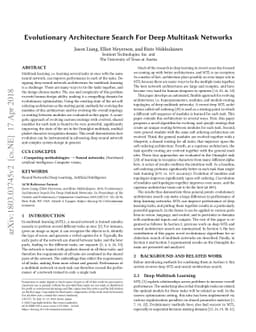 Evolutionary Architecture Search For Deep Multitask Networks