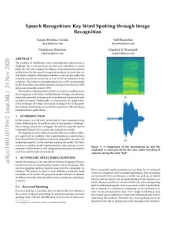 Speech Recognition: Keyword Spotting Through Image Recognition