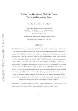Testing One Hypothesis Multiple Times: The Multidimensional Case