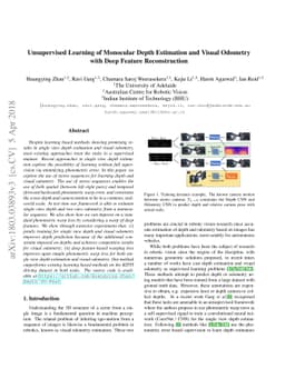 Unsupervised Learning of Monocular Depth Estimation and Visual Odometry
  with Deep Feature Reconstruction