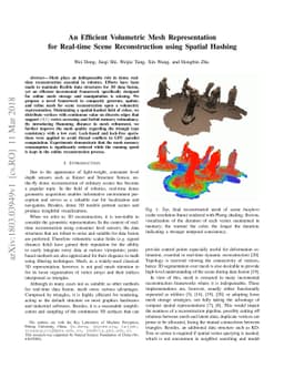 An Efficient Volumetric Mesh Representation for Real-time Scene
  Reconstruction using Spatial Hashing