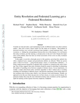 Entity Resolution and Federated Learning get a Federated Resolution