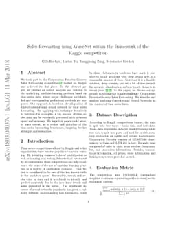 Sales forecasting using WaveNet within the framework of the Kaggle
  competition