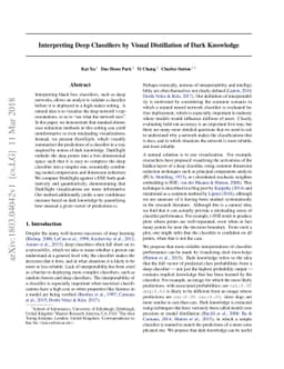 Interpreting Deep Classifier by Visual Distillation of Dark Knowledge