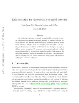 Link prediction for egocentrically sampled networks