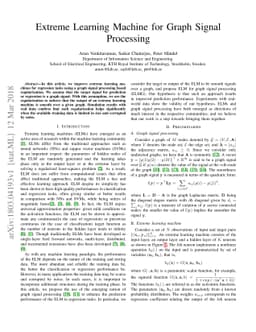 Extreme Learning Machine for Graph Signal Processing