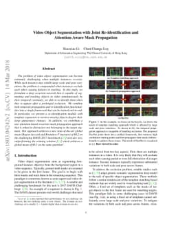 Video Object Segmentation with Joint Re-identification and
  Attention-Aware Mask Propagation