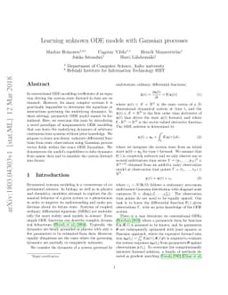 Learning unknown ODE models with Gaussian processes