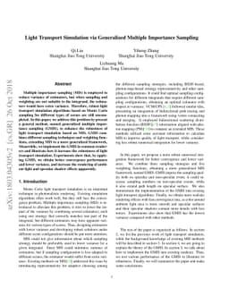 Light Transport Simulation via Generalized Multiple Importance Sampling