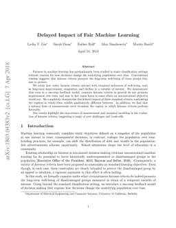 Delayed Impact of Fair Machine Learning
