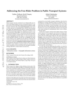 Addressing the Free-Rider Problem in Public Transport Systems