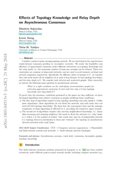 Effects of Topology Knowledge and Relay Depth on Asynchronous Consensus