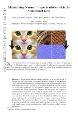 Maintaining Natural Image Statistics with the Contextual Loss