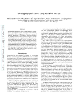 On Cryptographic Attacks Using Backdoors for SAT