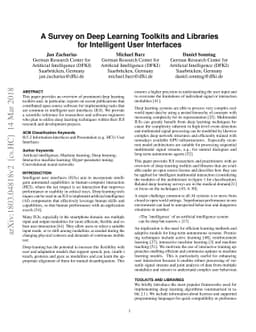 A Survey on Deep Learning Toolkits and Libraries for Intelligent User
  Interfaces