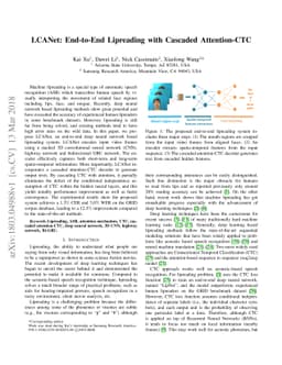LCANet: End-to-End Lipreading with Cascaded Attention-CTC