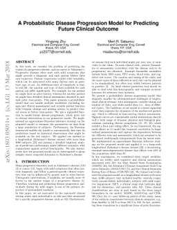 A Probabilistic Disease Progression Model for Predicting Future Clinical
  Outcome